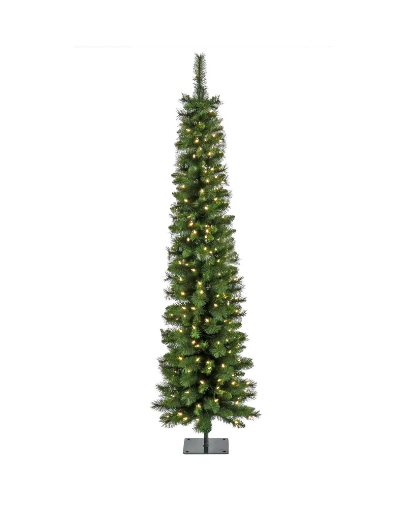 National Tree Company 6' Pre-Lit Nooksack Fir Pencil Slim Tree with Led Lights