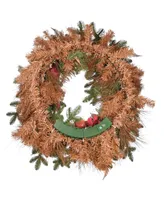 National Tree Company 30" Apple Decorated Christmas Wreath with Led Lights