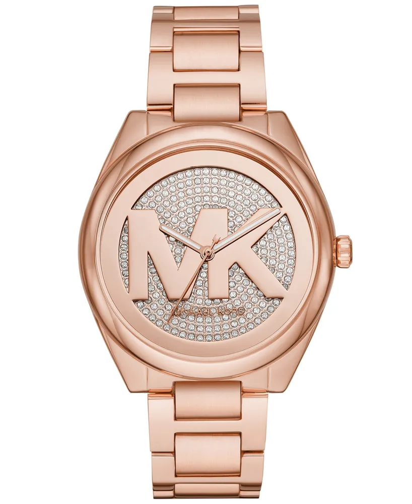 Michael Kors Women's Janelle Three-Hand Rose Gold-Tone Stainless Steel Bracelet Watch 42mm - Rose Gold