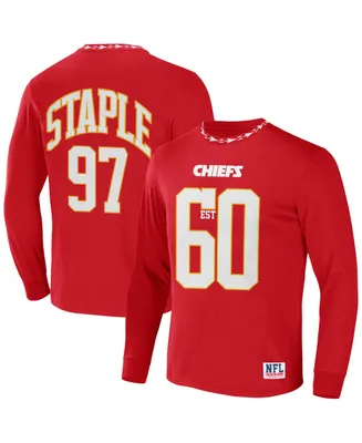 Men's Nfl X Staple Red Kansas City Chiefs Core Long Sleeve Jersey Style T-shirt