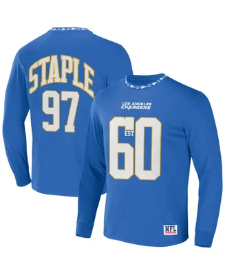 Men's Nfl X Staple Blue Los Angeles Chargers Core Long Sleeve Jersey Style T-shirt