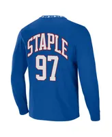 Men's Nfl X Staple Blue New York Giants Core Long Sleeve Jersey Style T-shirt