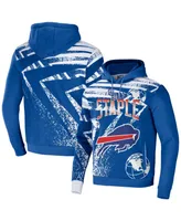 Men's Nfl X Staple Royal Buffalo Bills Team Slogan All Over Print Pullover Hoodie