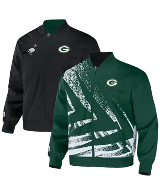 Men's Nfl X Staple Hunter Green Bay Packers Embroidered Reversable Nylon Jacket