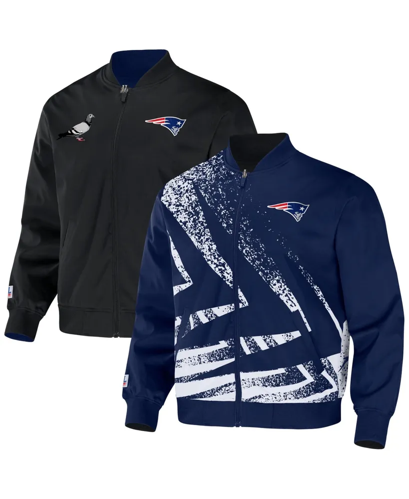 Men's Nfl X Staple Navy New England Patriots Embroidered Reversable Nylon Jacket