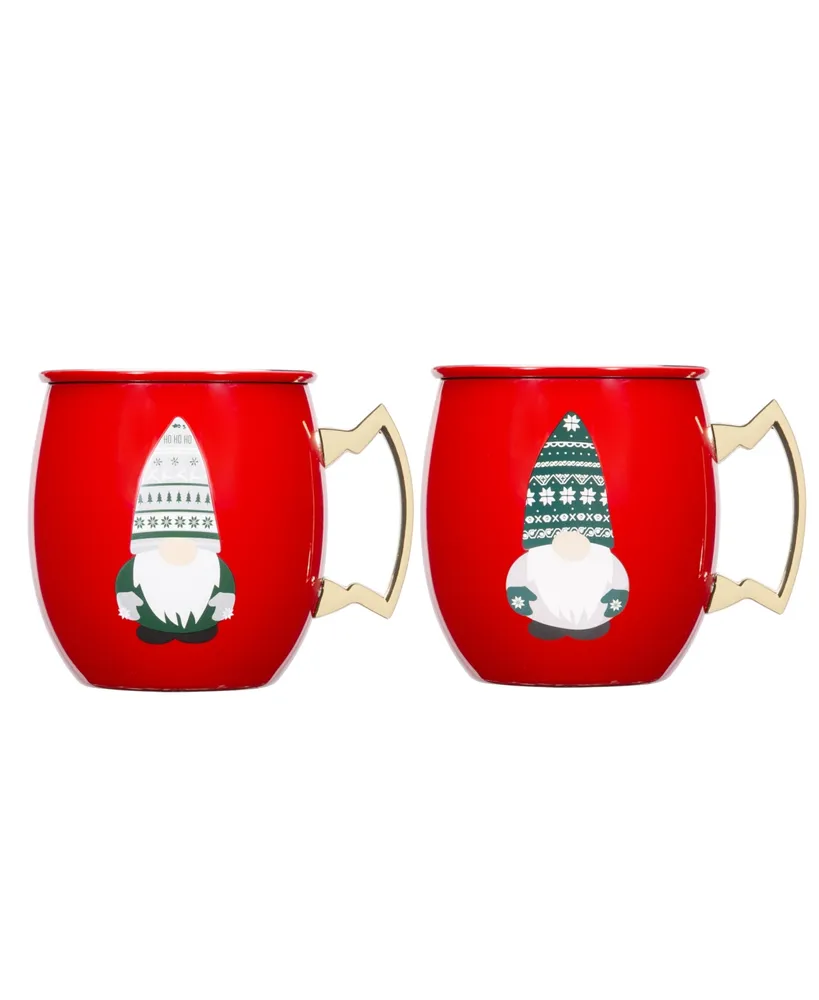 Cambridge Gnome Holiday Moscow Mule Mugs, Set of 2