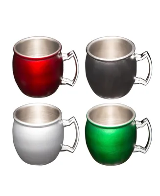 Cambridge Holiday Mini Moscow Mule Mug Shots, Set of 4 - Red, Green, Silver