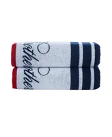 Brooks Brothers Nautical Blanket Stripe 2 Piece Turkish Cotton Bath Towel Set