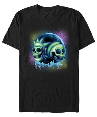 Fifth Sun Men's Rick and Morty Space Skulls Short Sleeve T-shirt