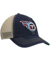 Men's '47 Navy, Natural Tennessee Titans Trawler Trucker Clean Up Snapback Hat