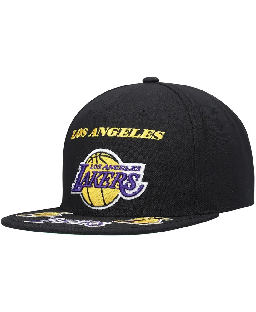 Men's Mitchell & Ness Black Los Angeles Lakers Front Loaded Snapback Hat