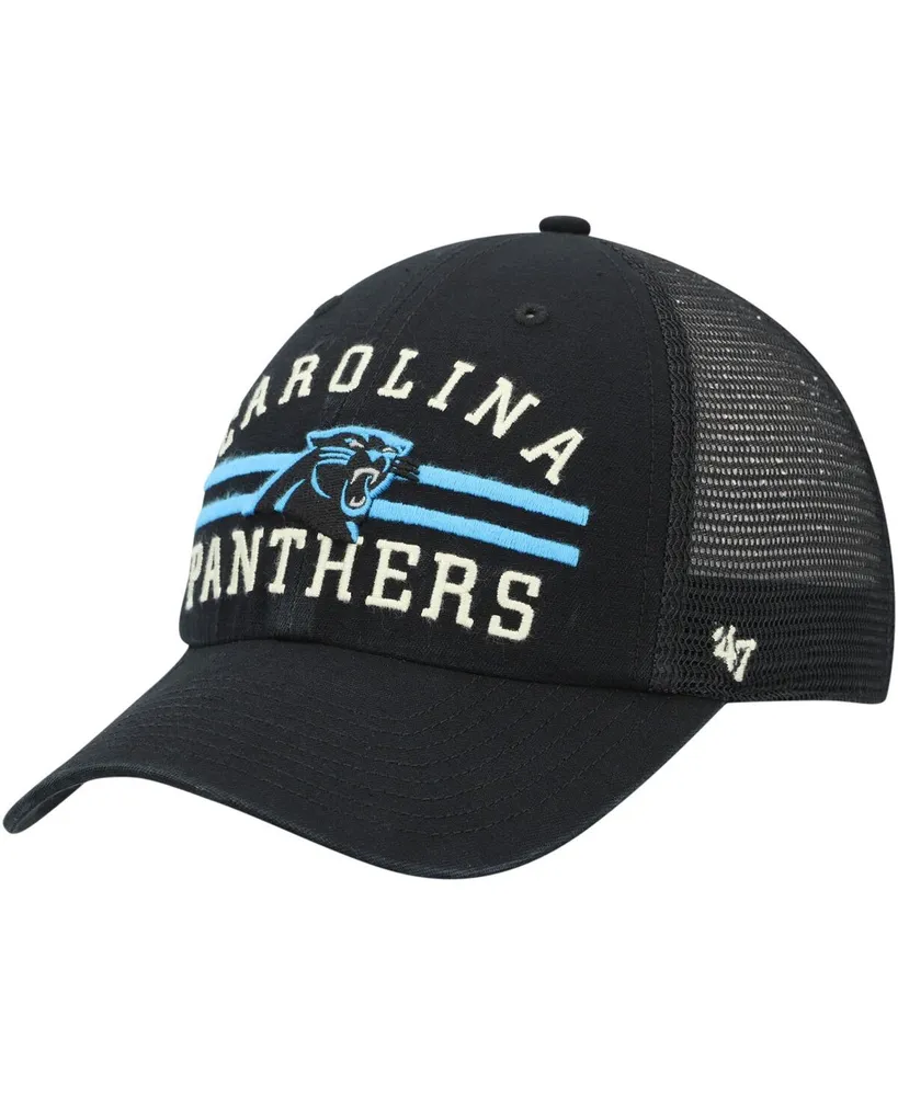 Men's '47 Black Carolina Panthers Highpoint Trucker Clean Up Snapback Hat