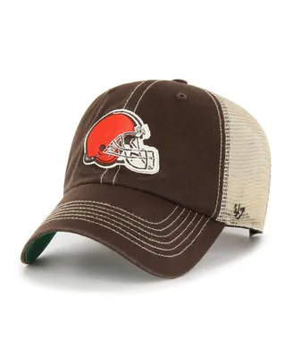 Men's '47 Brown, Natural Cleveland Browns Trawler Clean Up Trucker Snapback Hat