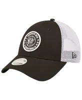 Women's New Era Black, White Brooklyn Nets Glitter Patch 9FORTY Snapback Hat