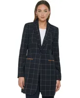 Tommy Hilfiger Women's Windowpane One-Button Blazer