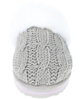 Izod Women's Demi Cable Knit Scuff Slippers