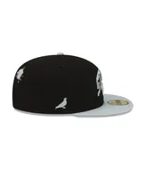 Men's New Era X Staple Black, Gray Las Vegas Raiders Pigeon 59Fifty Fitted Hat