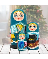 G.DeBrekht Mermaid SeaWorld Treasure Matreshka Holiday Nesting Hand-Painted Doll, Set of 3