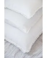 Anaya Home White Fringe So Soft Linen Pillows