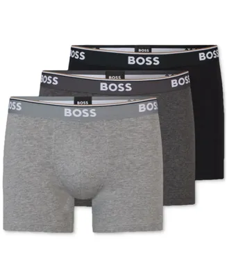 Boss by Hugo Men's Power 3-Pk. Tipped Logo Waistband Boxer Briefs