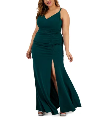 Emerald Sundae Trendy Plus Side-Shirred Gown