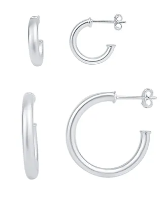 And Now This Warm Brushed Duo C Hoop Earring Set of 2