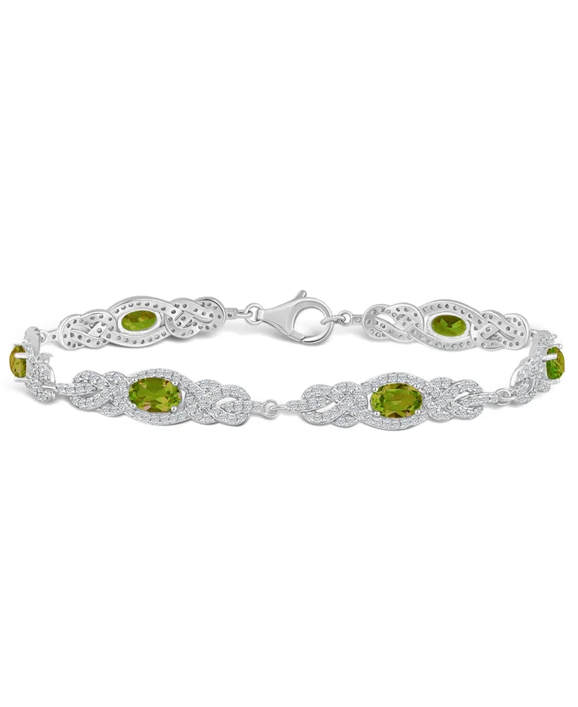 Macy's Peridot (3 1/3 ct. t.w.) and Topaz (2 1/10 ct. t.w.) Bracelet in Sterling Silver