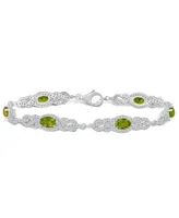 Macy's Peridot (3 1/3 ct. t.w.) and Topaz (2 1/10 ct. t.w.) Bracelet in Sterling Silver