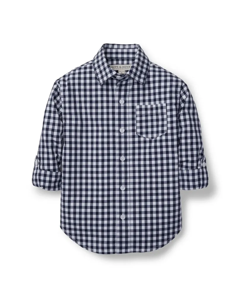 Hope & Henry Boys' Organic Poplin Button Down Shirt, Infant