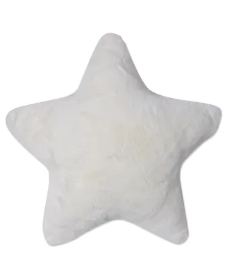 Pillow Perfect Faux Fur Star Decorative Pillow, 17" x 17" - Off