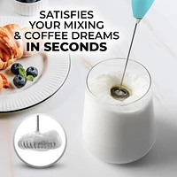 Handheld Milk Frother Stainless Steel Single Whisk with Stand