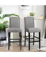 Set of 2 Bar Stools 30'' Upholstered Kitchen Chairs