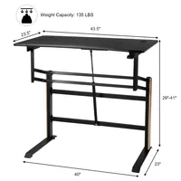 Costway Pneumatic Height Adjustable Standing Desk Sit to Stand
