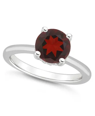 Macy's Women's Garnet (2-1/2 ct.t.w.) and Diamond Accent Ring Sterling Silver