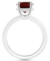 Macy's Women's Garnet (3-1/10 ct.t.w.) and Diamond Accent Ring Sterling Silver