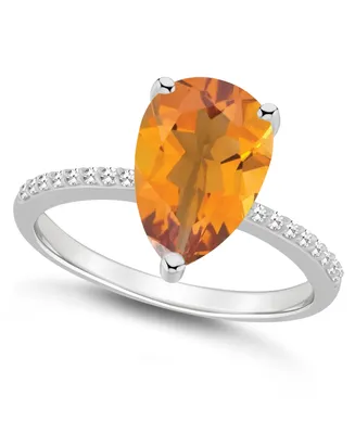 Macy's Women's Citrine (2-3/4 ct.t.w.) and Diamond (1/10 Ring Sterling Silver