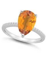 Macy's Women's Citrine (2-3/4 ct.t.w.) and Diamond (1/10 Ring Sterling Silver