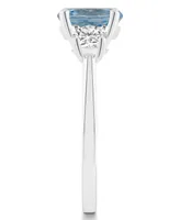 Macy's Women's Sky Blue Topaz (2-2/5 ct.t.w.) and White (2/3 3-Stone Ring Sterling Silver