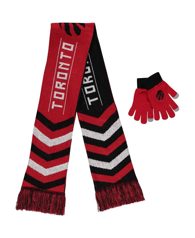 Men's and Women's Foco Red Toronto Raptors Glove and Scarf Combo Set