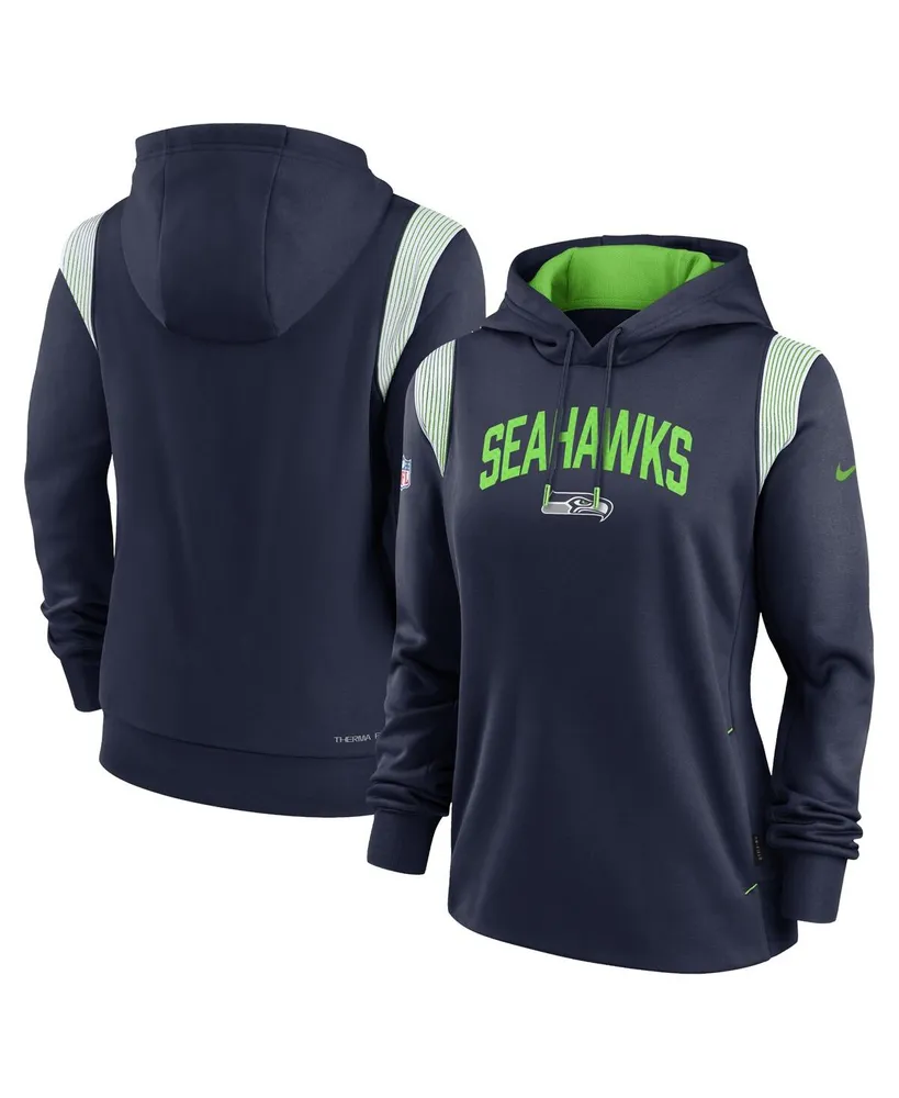 Women's Nike Navy Seattle Seahawks Sideline Stack Performance Pullover Hoodie