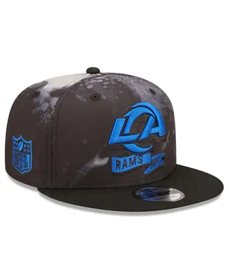 Men's New Era Black Los Angeles Rams Ink Dye 2022 Sideline 9FIFTY Snapback Hat