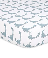 The Peanutshell Fitted Crib Sheets for Baby Boy or Baby Girl, 4 Pack Set, Blue Dino