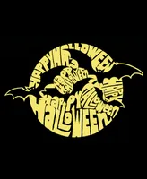 La Pop Art Men's Halloween Bats Word Long Sleeve T-shirt