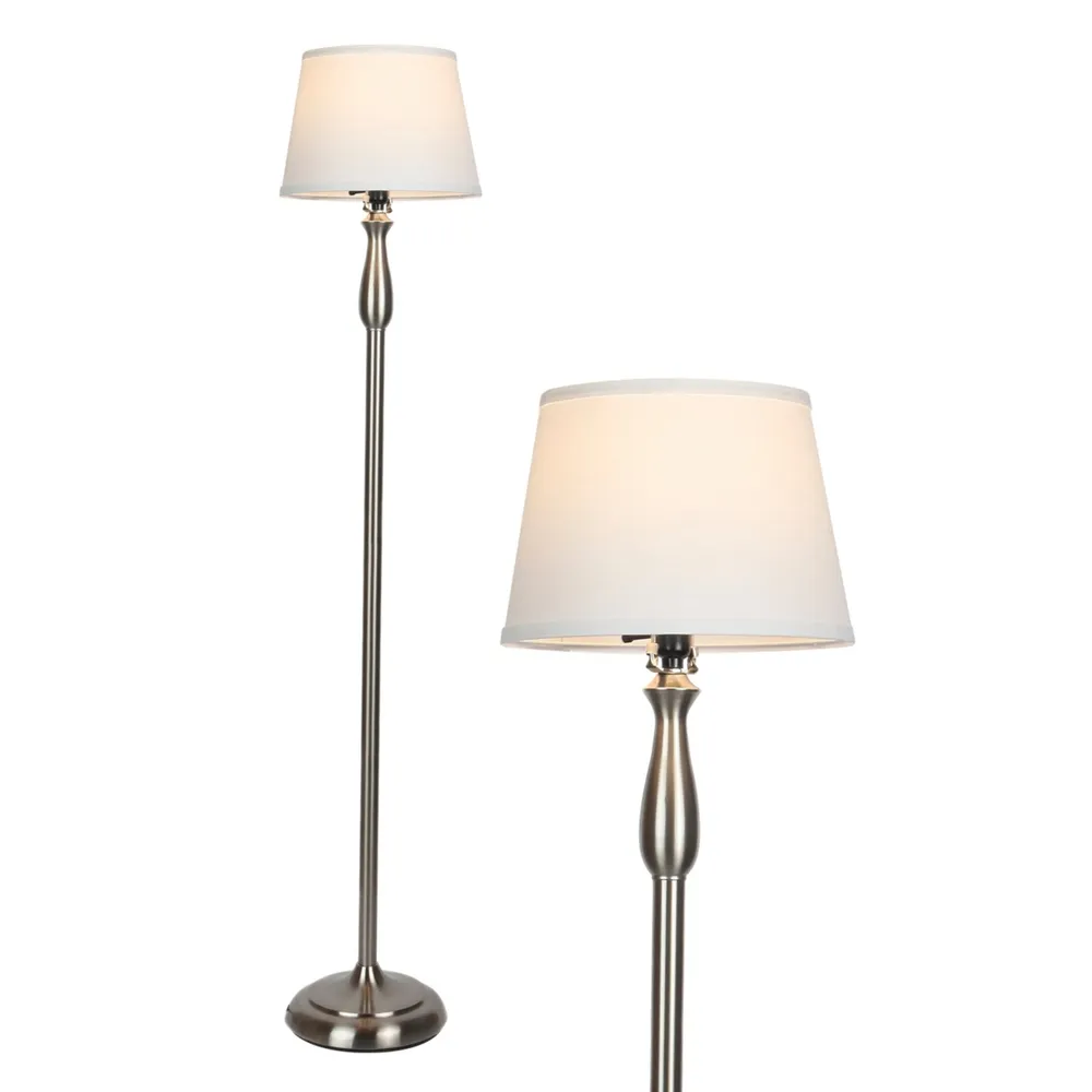 Modern Standing Floor Lamp with Fabric Shade