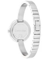 Calvin Klein Women's Silver-Tone Stainless Steel Bangle Bracelet Watch 30mm