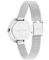 Calvin Klein Women's Silver-Tone Stainless Steel Mesh Bracelet Watch 30mm