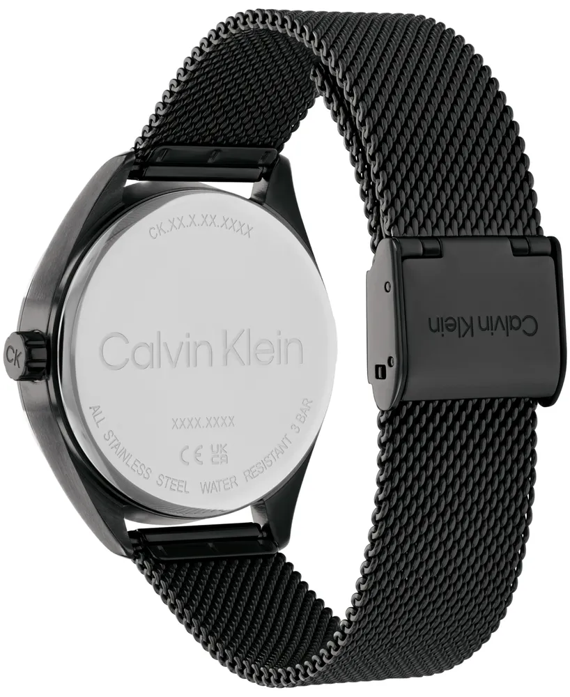 Calvin Klein Women's Black Stainless Steel Mesh Bracelet Watch 36mm