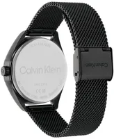 Calvin Klein Women's Black Stainless Steel Mesh Bracelet Watch 36mm