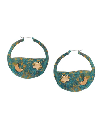 Robert Lee Morris Soho Women's Celestial Patina Hoop Earrings