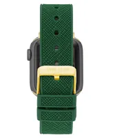 Anne Klein Women's Green Textured Silicone Band Compatible with 38/40/41mm Apple Watch - Green, Gold